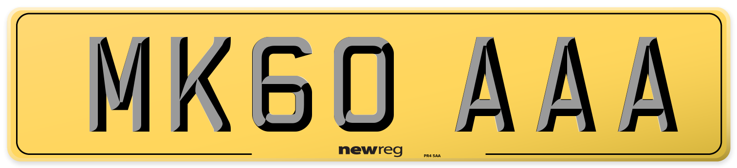 MK60 AAA Rear Number Plate