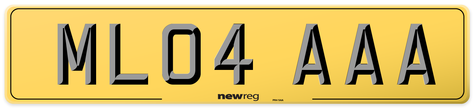 ML04 AAA Rear Number Plate