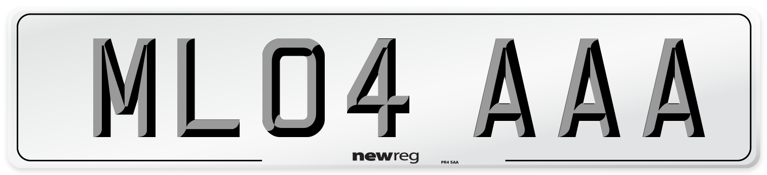 ML04 AAA Front Number Plate