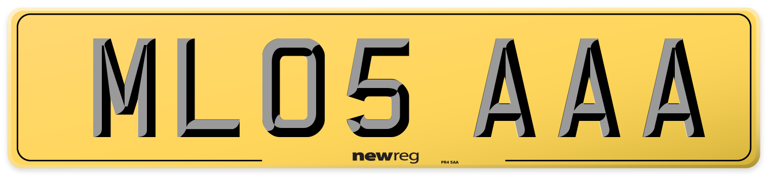 ML05 AAA Rear Number Plate