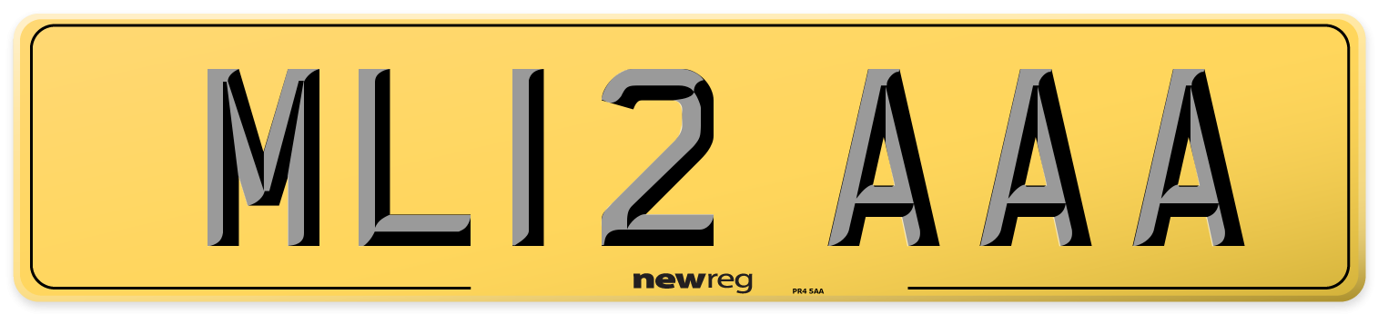 ML12 AAA Rear Number Plate