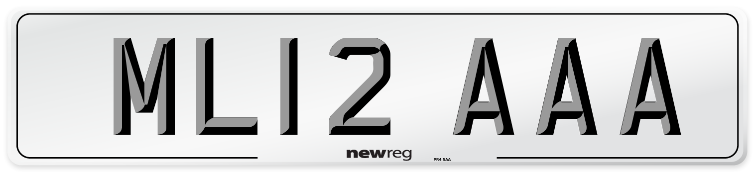 ML12 AAA Front Number Plate