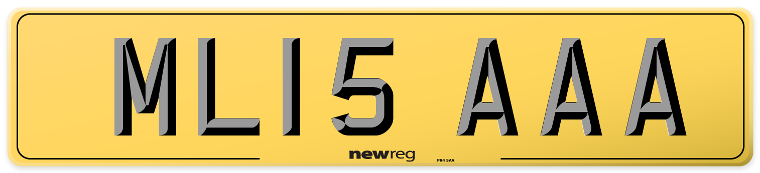 ML15 AAA Rear Number Plate