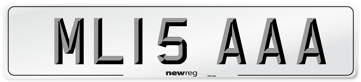 ML15 AAA Front Number Plate