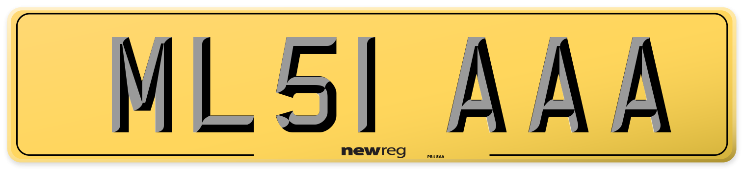 ML51 AAA Rear Number Plate