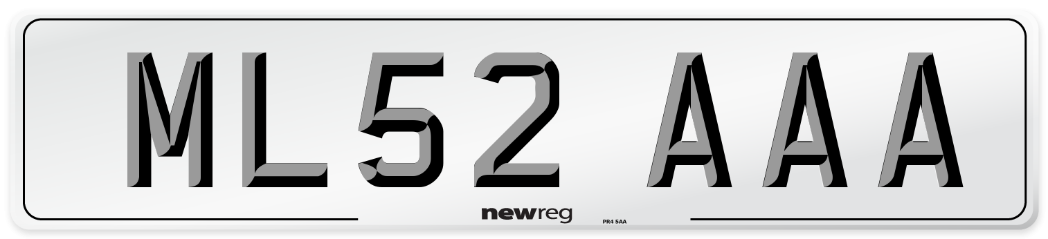 ML52 AAA Front Number Plate