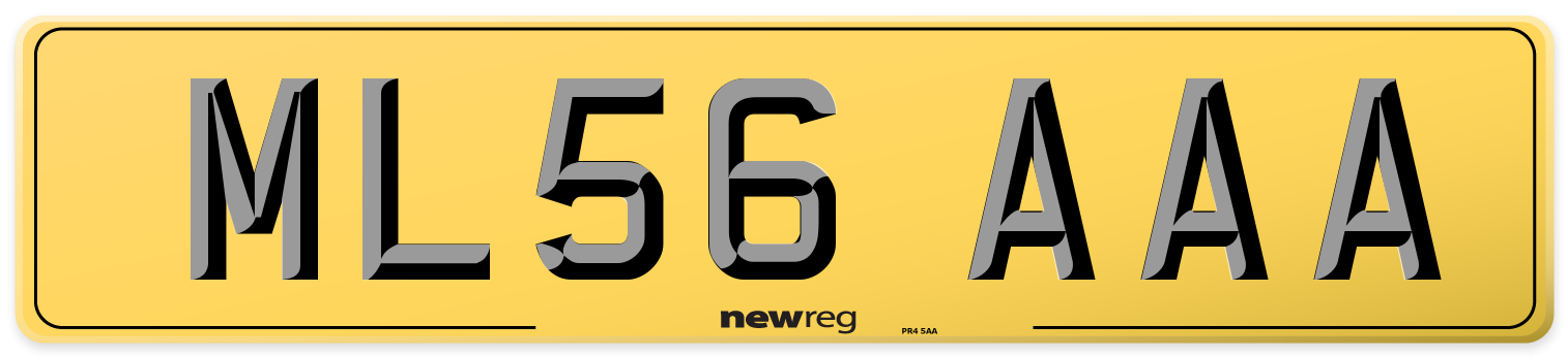 ML56 AAA Rear Number Plate