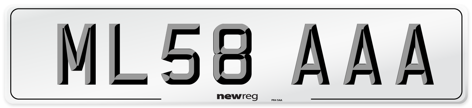 ML58 AAA Front Number Plate