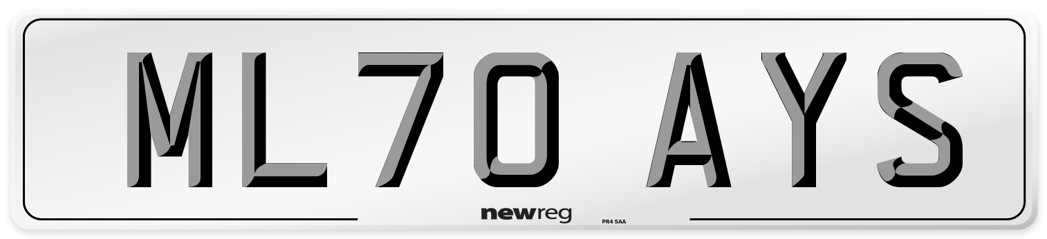 ML70 AYS Front Number Plate