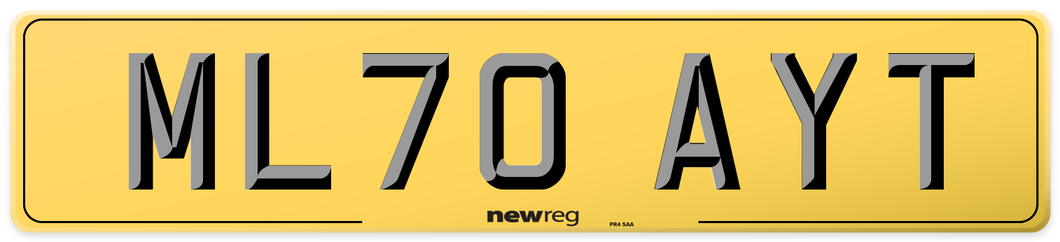ML70 AYT Rear Number Plate