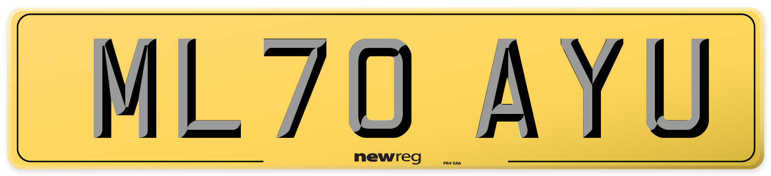 ML70 AYU Rear Number Plate
