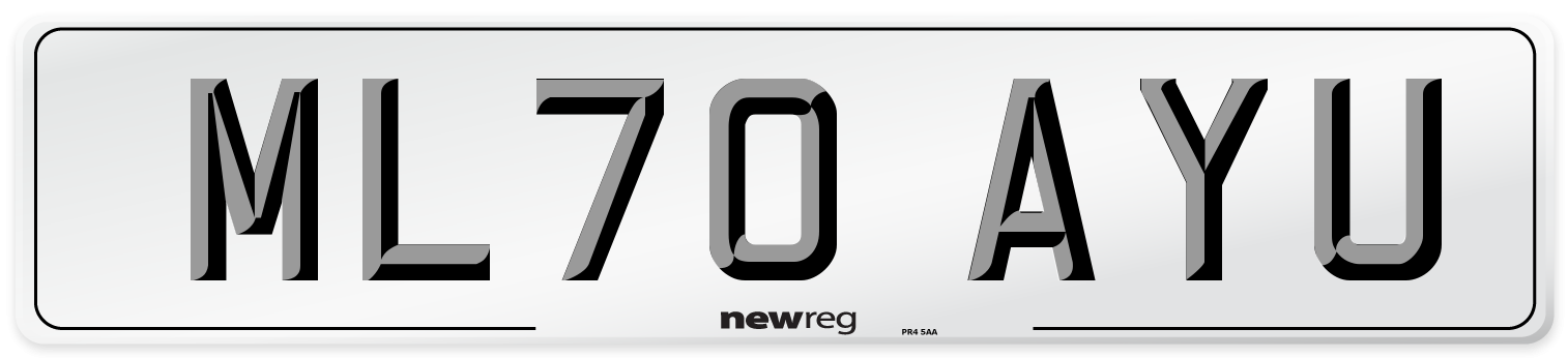ML70 AYU Front Number Plate