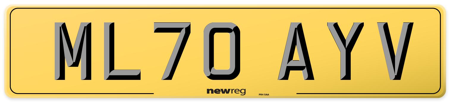 ML70 AYV Rear Number Plate