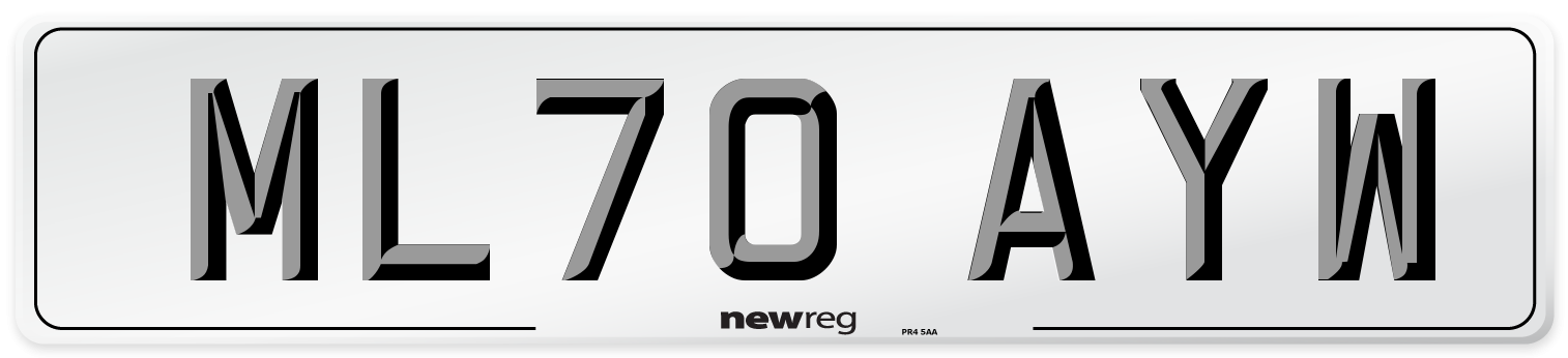 ML70 AYW Front Number Plate