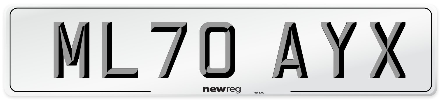 ML70 AYX Front Number Plate