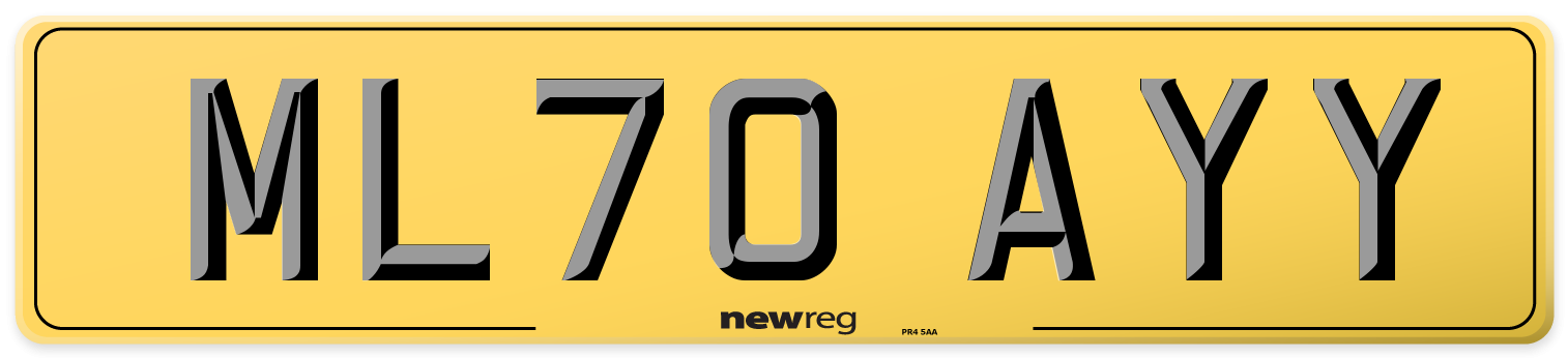ML70 AYY Rear Number Plate