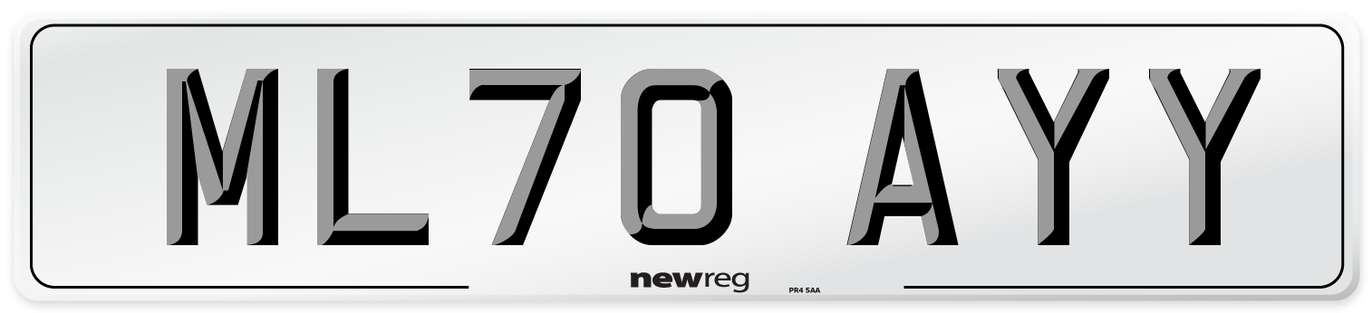 ML70 AYY Front Number Plate