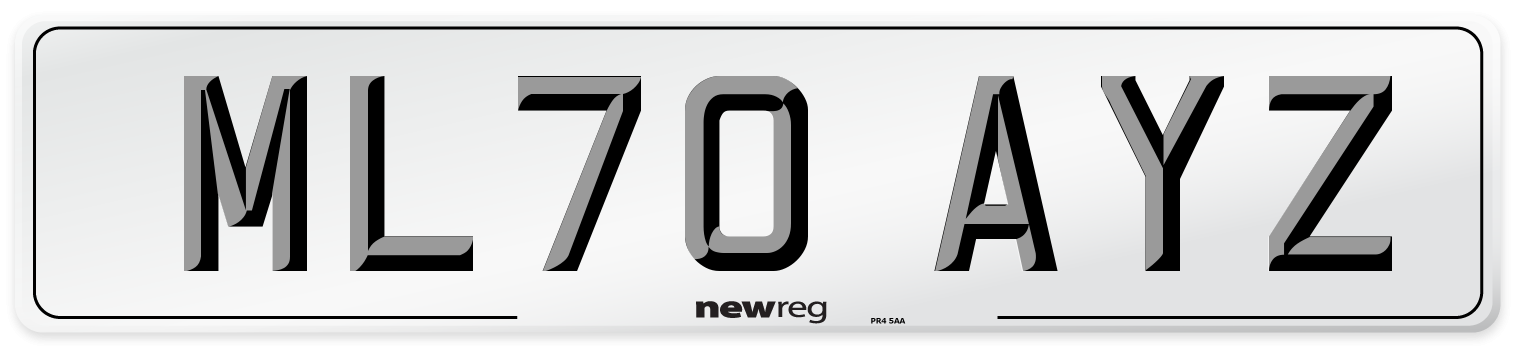 ML70 AYZ Front Number Plate