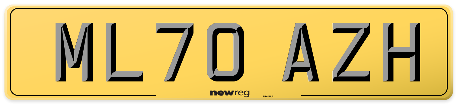ML70 AZH Rear Number Plate