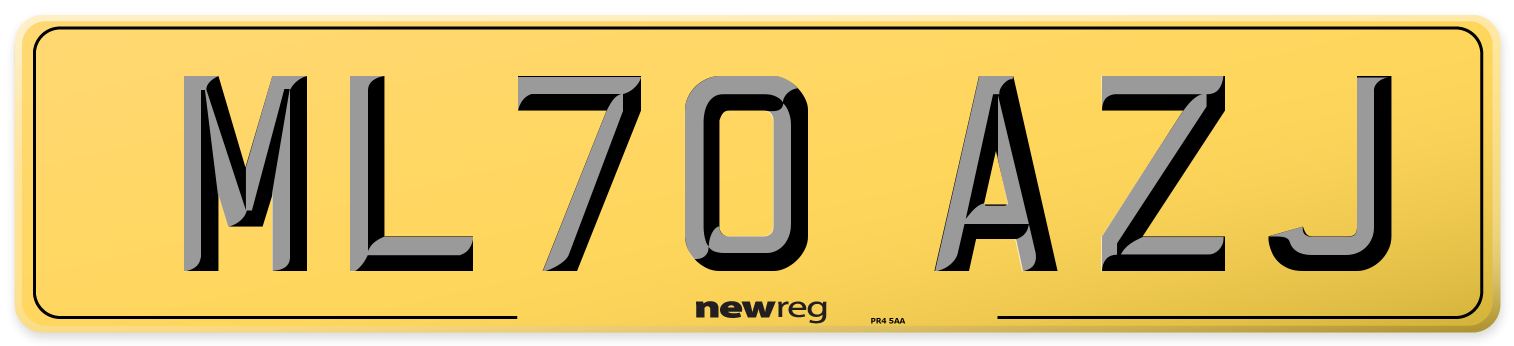 ML70 AZJ Rear Number Plate