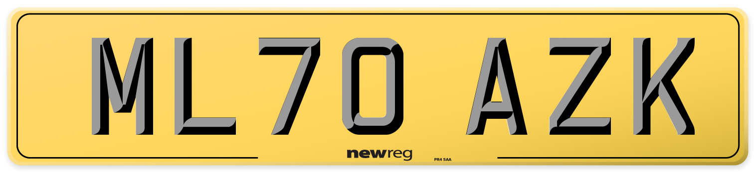 ML70 AZK Rear Number Plate