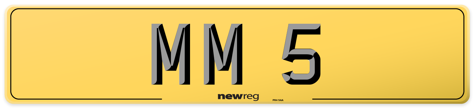 MM 5 Rear Number Plate