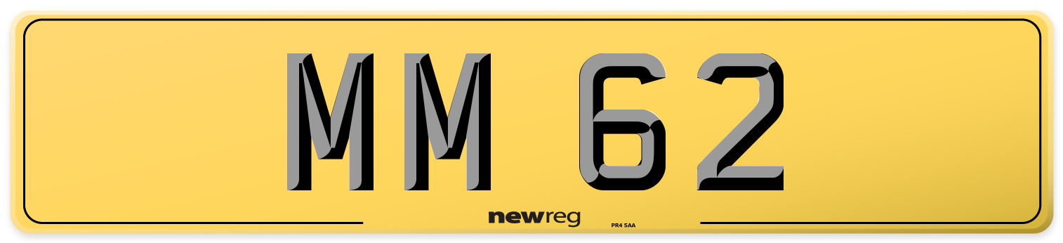 MM 62 Rear Number Plate