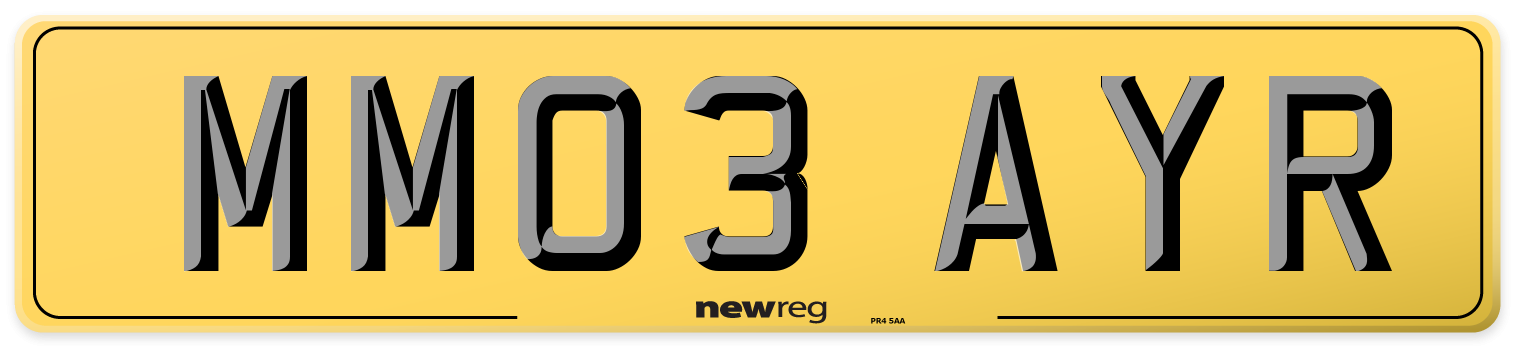 MM03 AYR Rear Number Plate