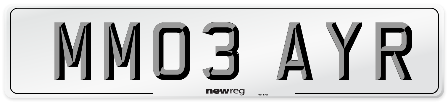 MM03 AYR Front Number Plate
