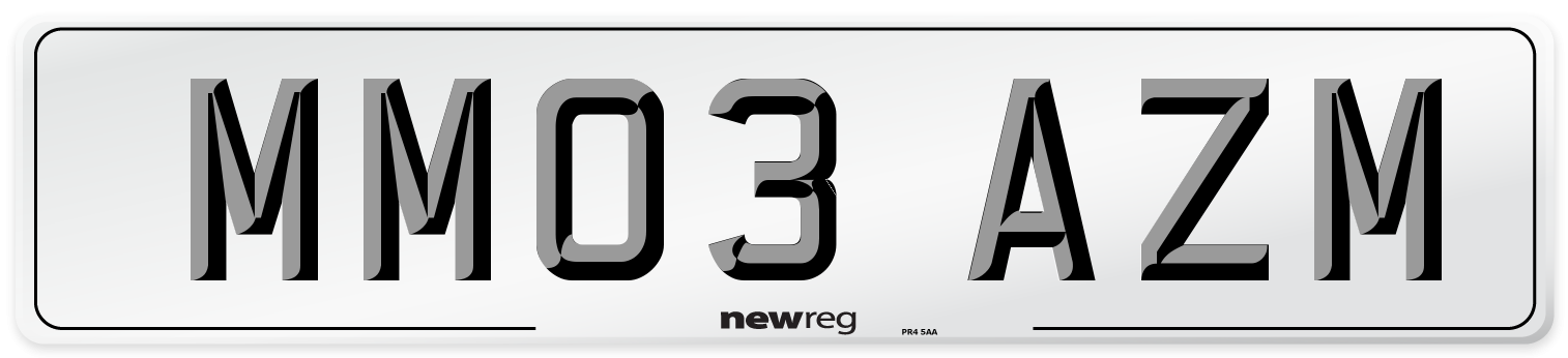 MM03 AZM Front Number Plate