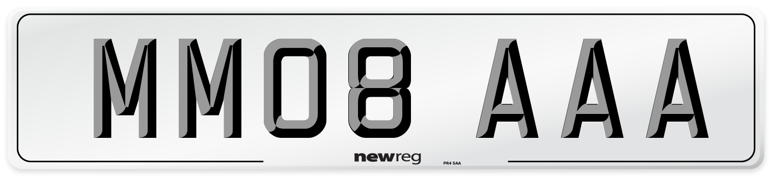 MM08 AAA Front Number Plate