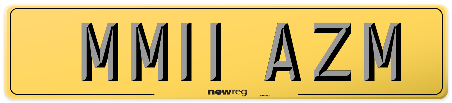 MM11 AZM Rear Number Plate