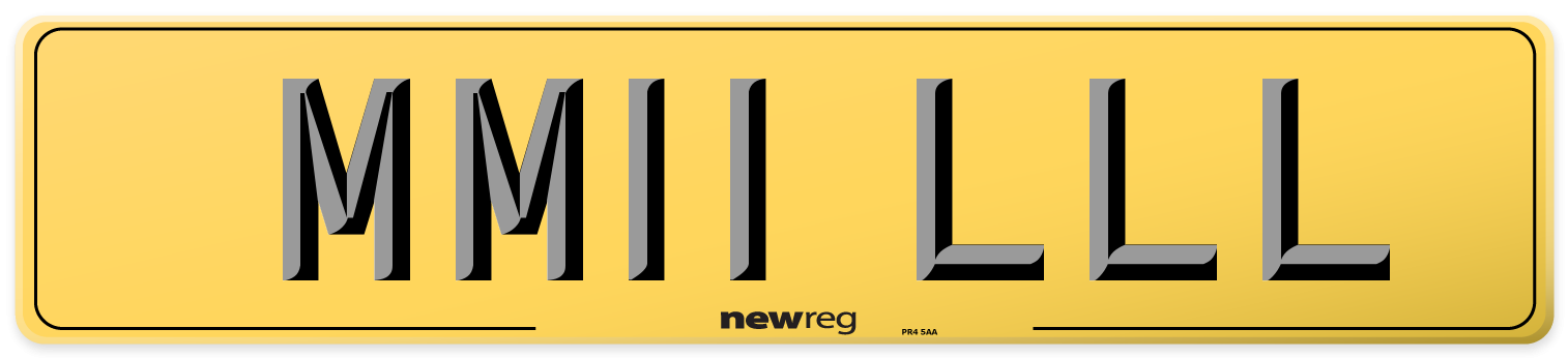 MM11 LLL Rear Number Plate