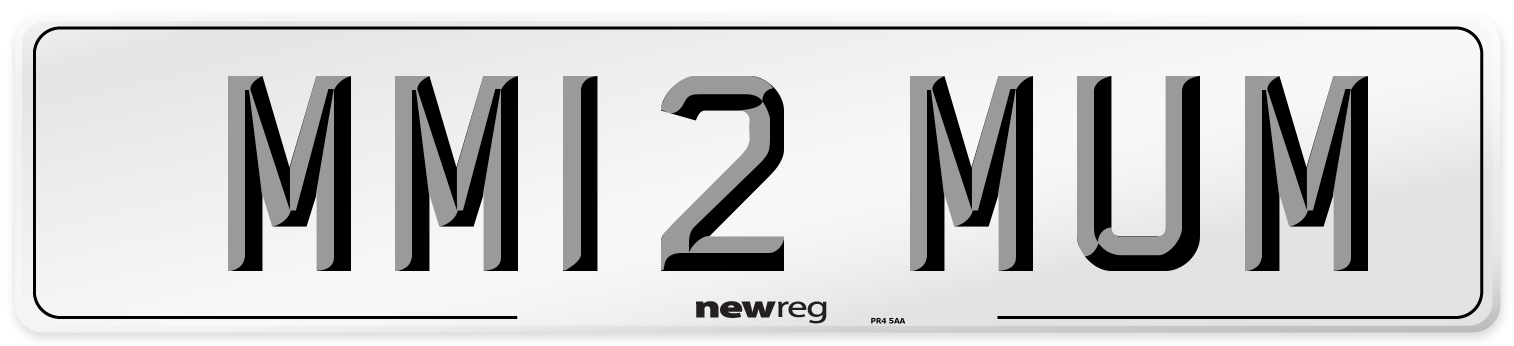 MM12 MUM Front Number Plate