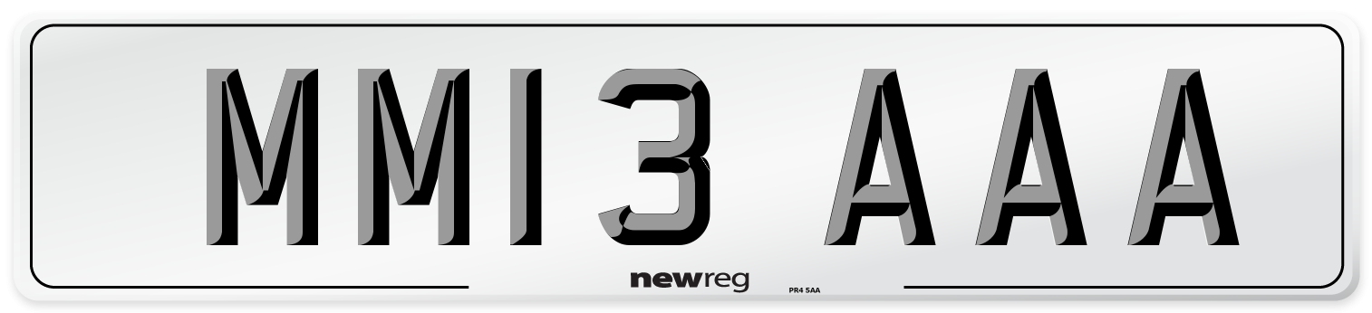 MM13 AAA Front Number Plate