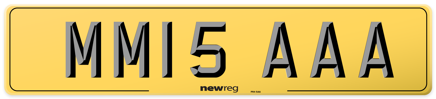 MM15 AAA Rear Number Plate