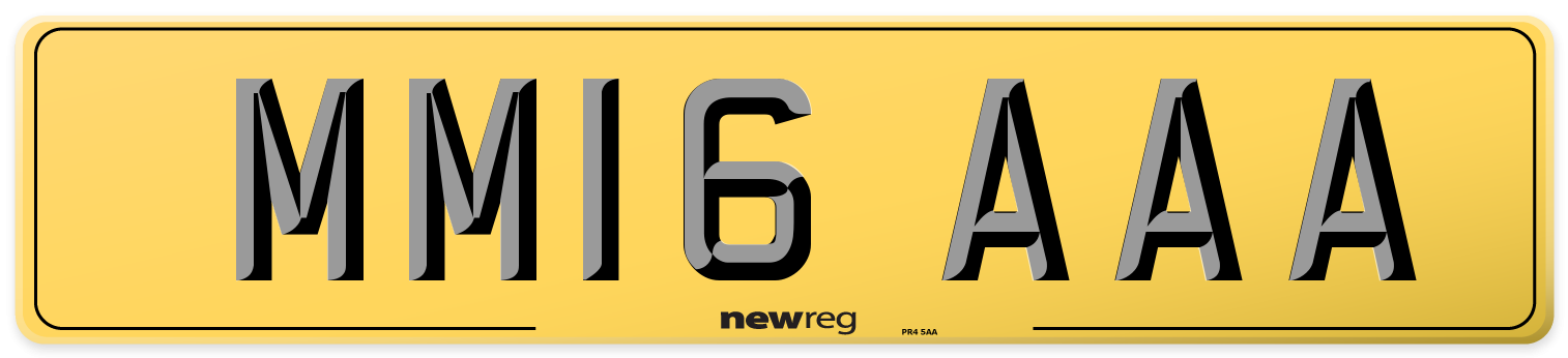 MM16 AAA Rear Number Plate