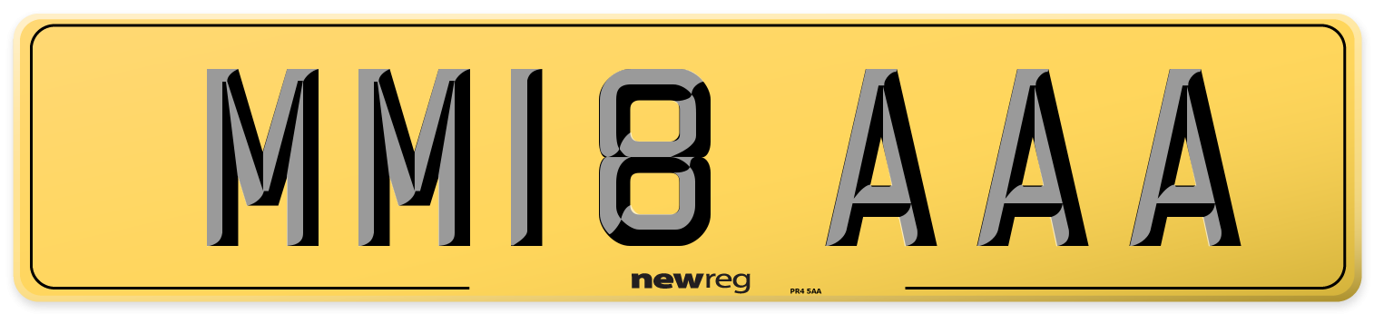 MM18 AAA Rear Number Plate
