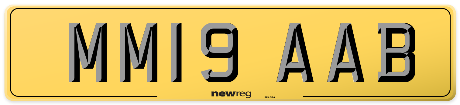 MM19 AAB Rear Number Plate