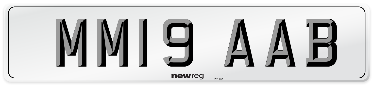 MM19 AAB Front Number Plate