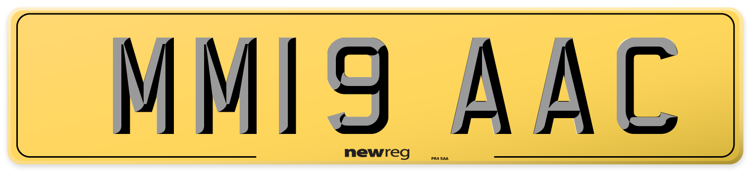 MM19 AAC Rear Number Plate