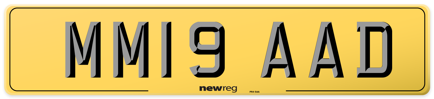 MM19 AAD Rear Number Plate