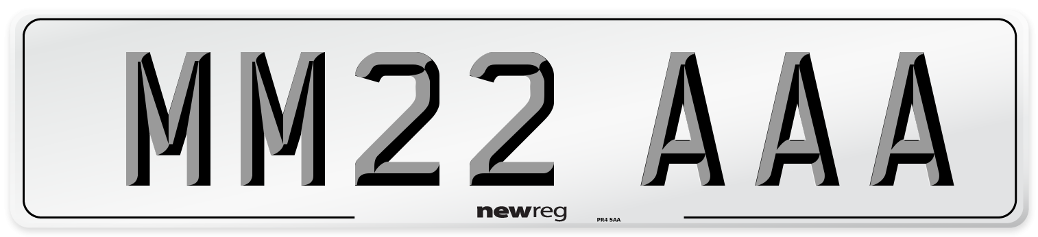 MM22 AAA Front Number Plate