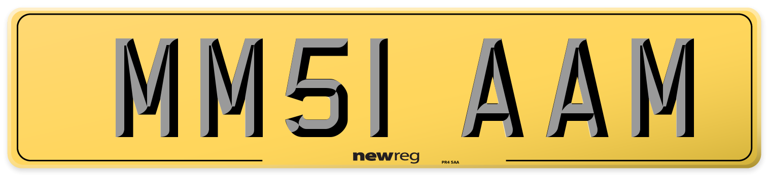 MM51 AAM Rear Number Plate