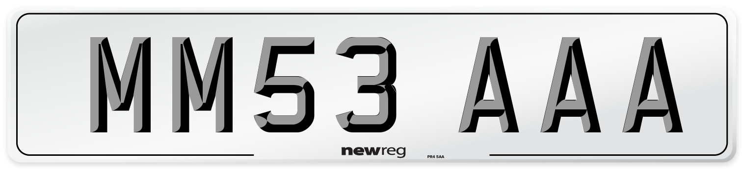 MM53 AAA Front Number Plate