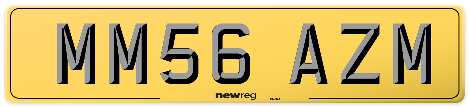 MM56 AZM Rear Number Plate