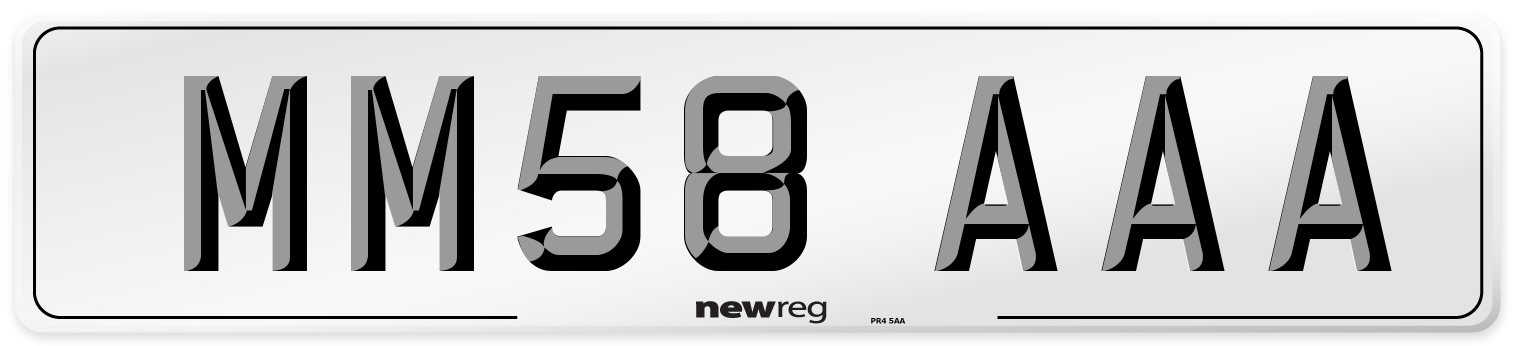 MM58 AAA Front Number Plate