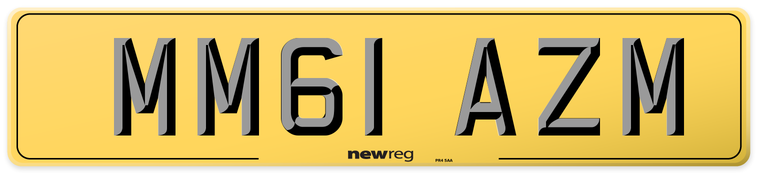 MM61 AZM Rear Number Plate