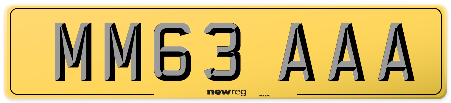 MM63 AAA Rear Number Plate