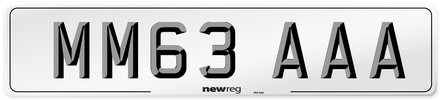 MM63 AAA Front Number Plate
